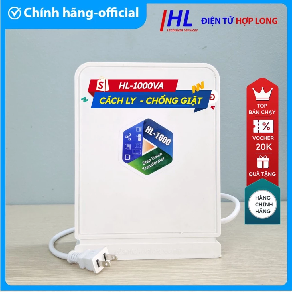 Biến áp cách ly chống giật Hợp Long 1000VA -  Cục chống giật Hợp long chống tê míc dây đồng Chính Hãng 0972 386 873