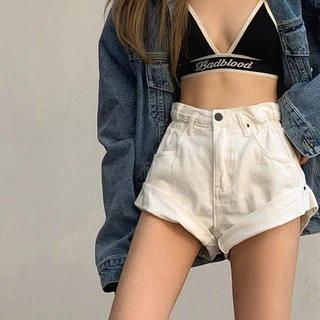 Quần short denim JSC lưng cao thời trang mùa hè 2023 cho nữ