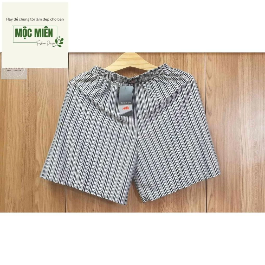 Quần Đùi Nam Kẻ Sọc Thun Co Giãn Có Túi Sau Mặc Ngủ,Mặc Nhà Thoáng Mát Size từ 45 - 90kg
