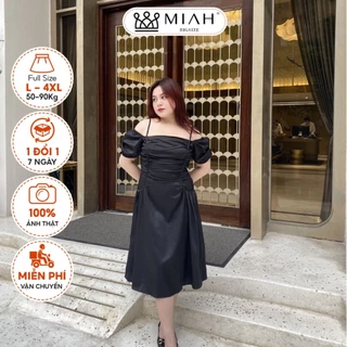 Đầm bigsize nữ váy thiết kế form A Tipfun hai màu đen trắng 50-90kg đi tiệc đi chơi cafe dạo phố MIAH DA0008