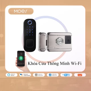 MOES TUYA WiFi Khóa cửa thông minh Khóa vân tay Khóa cửa thông minh Khóa cửa kỹ thuật số Mật khẩu cho an ninh khách sạn tại nhà(Vận chuyển từ Thành phố Hồ Chí Minh)