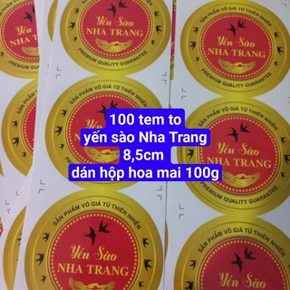 100 tem yến sào Nha Trang size to 8,5cm