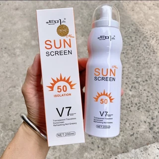 Xịt Chống Nắng, Kem Chống Nắng Sun Screen V7 Chính Hãng 200ml.