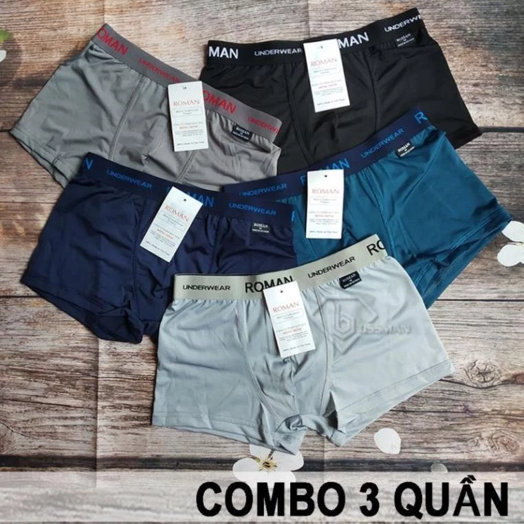 [Free ship] Set 4 quần sịp nam thun lạnh mềm mại quần sịp đùi nam boxer co dãn 4 chiều nhiều màu đẹp