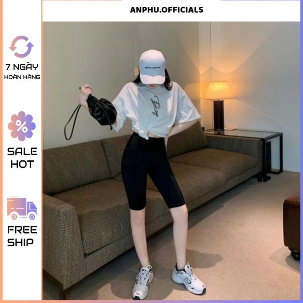Hàng chất lượng - Quần legging ngố legging đùi nâng mông cao cấp chất co giãn dày mịn freesize dưới 55kg