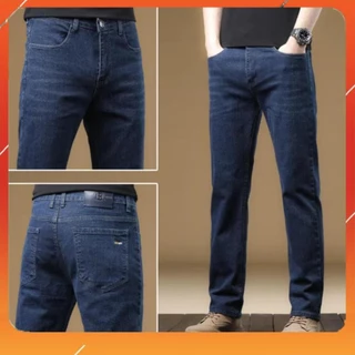 Quần jean nam Quần bò denim nam Ống Suông dày dặn mềm mịn không phai