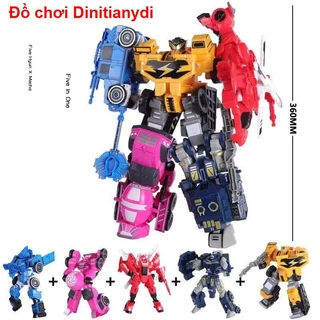 【Hàng có sẵn】Mini five-hyun đội đặc nhiệm biến hình X robot đồ chơi Forte x Semi con trai mech Lucy Ray phù hợp với