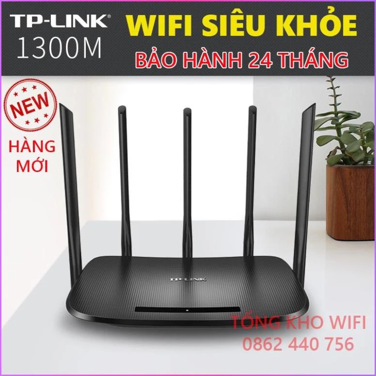 Bộ phát wifi tp link WDR6500 - AC1.350Mbs, Cục phát wifi 5 ăngten, băng tần kép Siêu Khỏe (Hàng Mới)