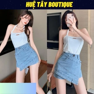 Chân váy nữ, quần giả váy nữ jeans kaki hàn quốc size S M L SKUCV-07A1