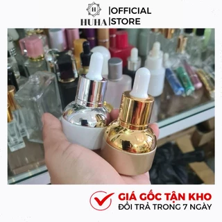 Chai Lọ Đựng Tinh Dầu 20ml Bầu Xi Vàng, Trắng Chiết Serum, Tinh Chất HUHA