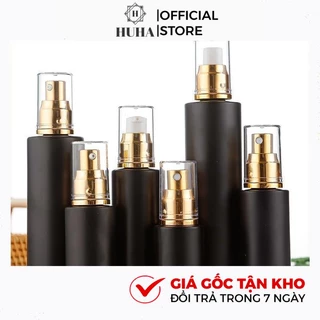 Chai Lọ Thủy Tinh Xịt Giọt 20ml,30ml,50ml Đen Nhám Vai Ngang Chiết Mĩ Phẩm, Serum HUHA