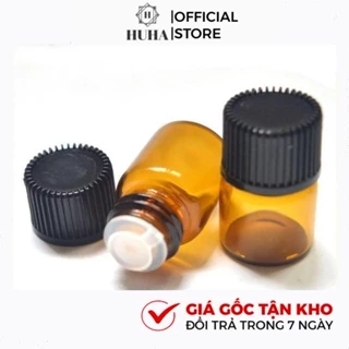 Vỏ Chai Lọ Chiết Tinh Dầu Thủy Tinh Nắp Vặn Đen Mỏng 1ml,2ml,3ml,5ml HUHA