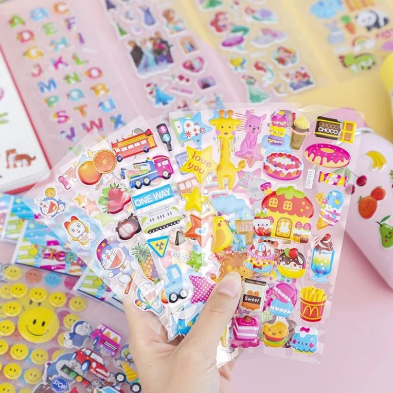 🍉Sticker 3D nổi trang trí sổ sách, bình nước, điện thoại chống thấm nước 20gr