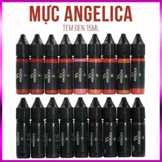 Mực Angelica Tem Đen Phun Xăm Bám Nhanh Bong Đậm 15ML - Mực Nga Chính Hãng