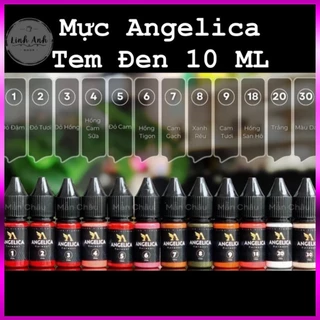 Mực ANGELICA Tem Đen Phun Xăm Thẩm Mỹ Bong Đậm 10 ML Chính Hãng