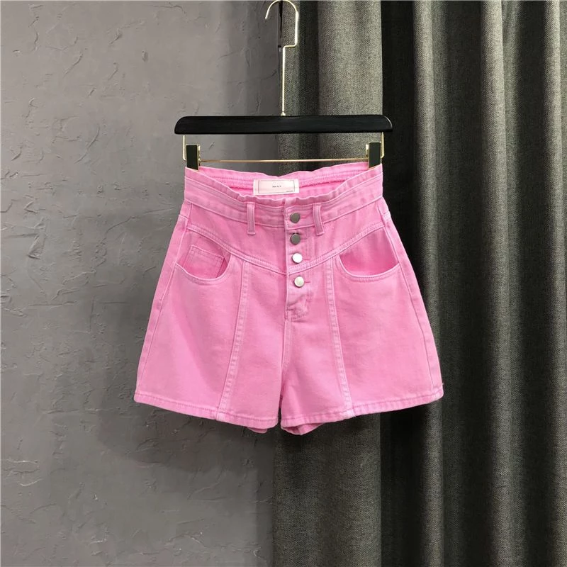 Quần short denim JSC lưng cao ống rộng thời trang mùa hè dễ phối đồ