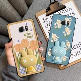 Ốp lưng Samsung S6 / S6 EDGE / S7 / S7 EDGE hình thỏ hoa cute, hiệu ứng 3D, ốp lưng thời trang giá rẻ