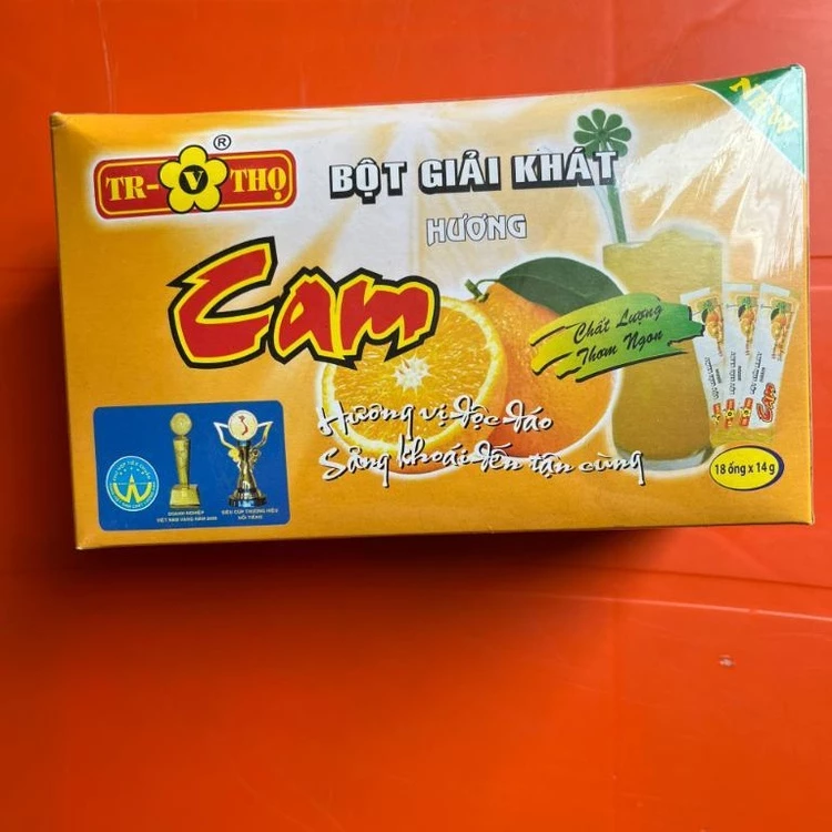 Bột giải khát hương cam 252g  nước uống giải khát, giảm nhiệt, thanh mát .