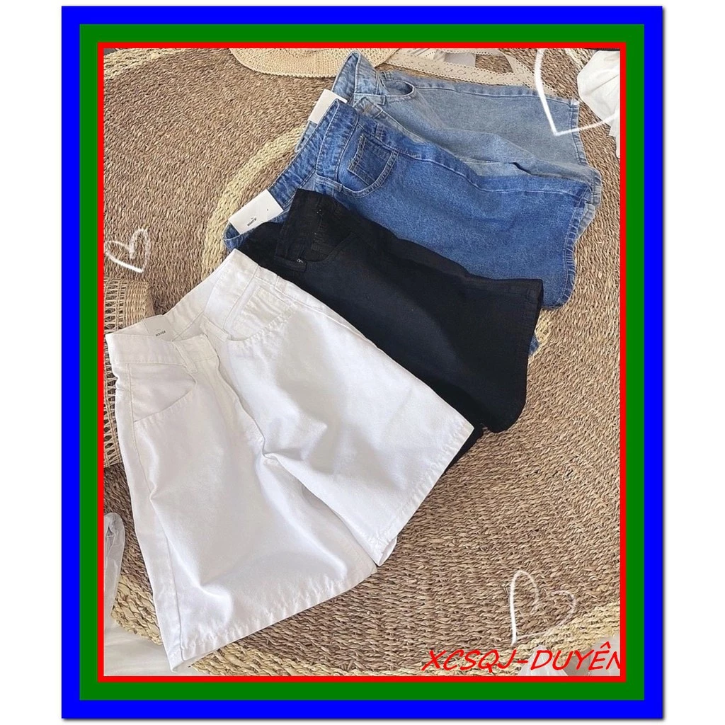 Quần SHORT JEAN NGỐ XUÔN ( dài hơn short, màu: xanh-trắng-đen) siêu đẹp s-73