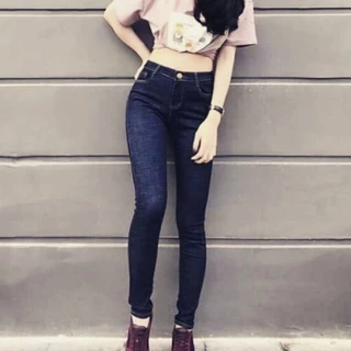 Quần jean nữ lưng cao SIZE 26 ĐẾN 35 CÓ VIDEO chất jean giãn mạnh số XANH CHẤM 03