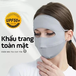 [HÀNG LOẠI 1] K03 Khẩu trang toàn mặt chống 99% tia UV, khẩu trang ninjia hai lớp chống nắng UPF 50+ chống bụi mịn