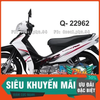 Tem Rời Dán Xe Sirius RC 2019 trắng đen