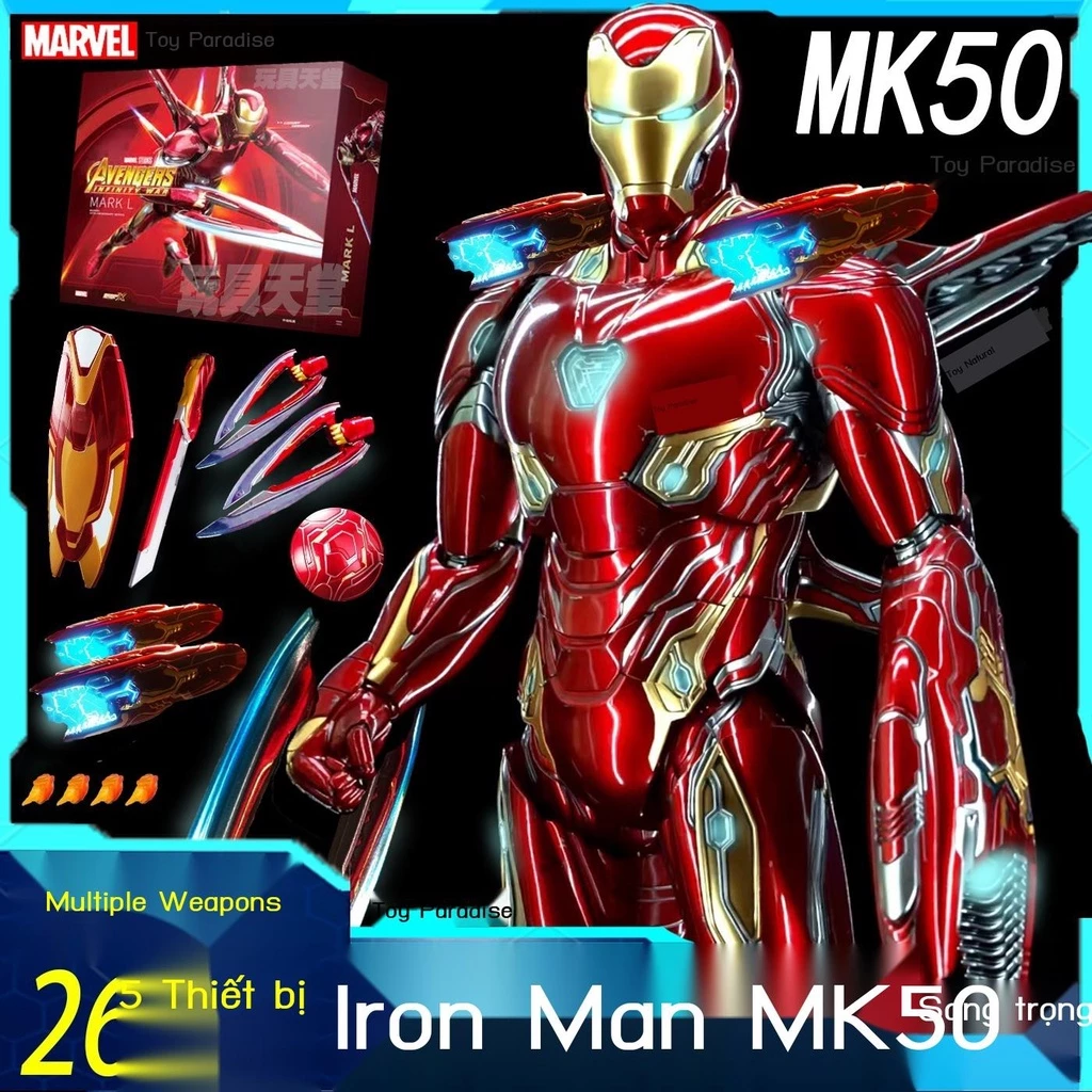 [ Siêu Tiết kiệm]Iron Man MK50 Chính Hãng Sang Trọng Mô Hình Giới Hạn Vật Trang Trí Marvel Doll Movable Mark Boy Đồ Chơi