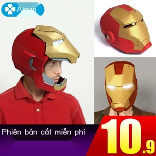 [Ảnh thật/Sẵn]Avengers Liên Minh Người Sắt Trùm Đầu Mũ Bảo Hiểm Có Thể Đeo Khuôn Giấy Mặt Nạ Thủ Công Người Lớn Hình Đạo