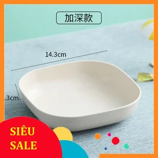 Đĩa nhựa lúa mạch dáng vuôngl, Đĩa đựng gia vị, bánh kẹo, hoa quả màu pastel