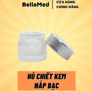 Hủ chiết kem thủy tinh phun mờ nắp bạc