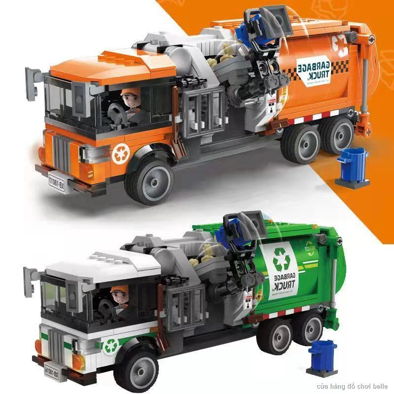 ✗ Dòng Vệ Sinh Thành Phố Starcastle Tương Thích Với Lego Xe Rác Khối Xây Dựng Lắp Ráp Xe Đồ Chơi Trẻ Em🚒HÀNG CÓ SẴN🚔