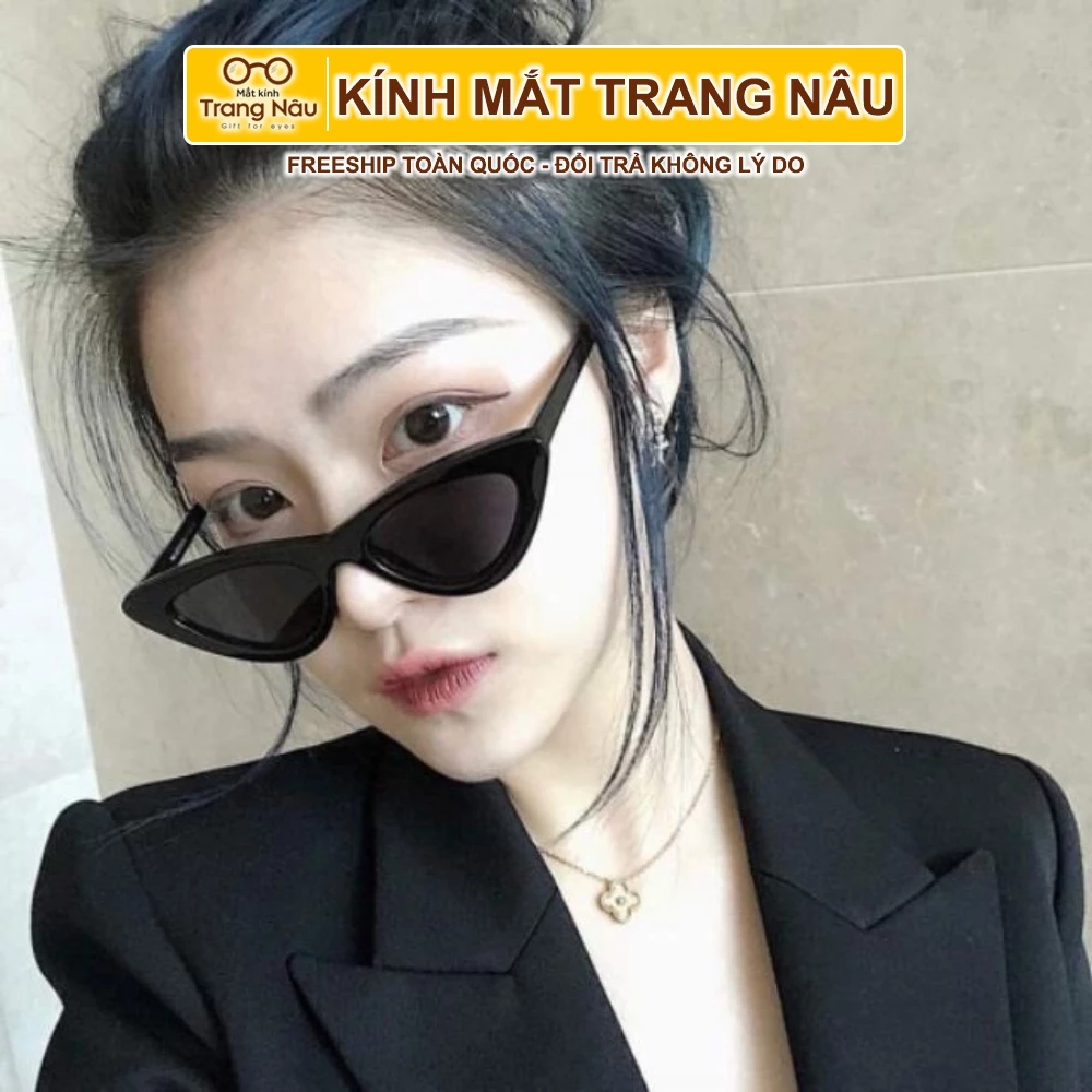 Gọng kính mát thời trang - Ảnh thật 100% tặng kèm khăn hộp - Kính Mắt Trang Nâu