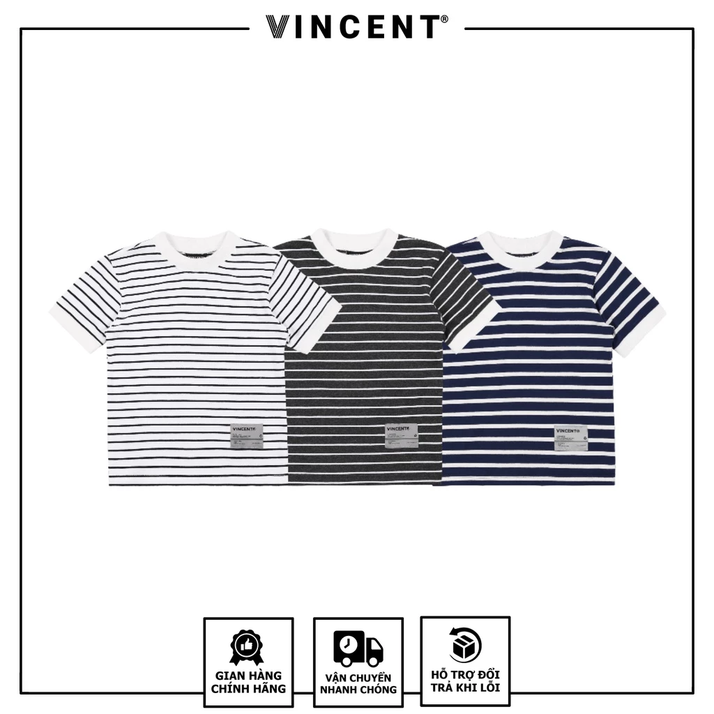 Áo Baby Tee Vincent Sọc Vải Cotton 2 Chiều