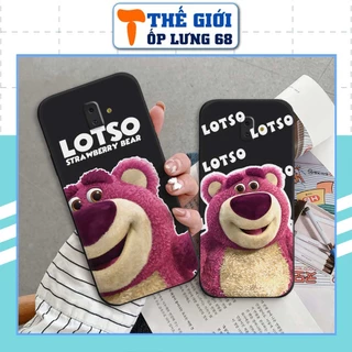 Ốp lưng Samsung J6 Plus 2018 / J6+ silicon hình gấu dâu lotso thời trang, ốp TPU dẻo rẻ đẹp