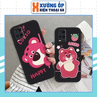 Ốp lưng Oppo A54 / A55 hình bear lotso gấu dâu, ốp silicon TPU dẻo rẻ đẹp