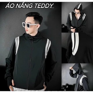 Áo Chống Nắng Nam Nữ. Áo Chống Nắng Nam Nữ Teddy Kẻ Trắng Sọc Vai Hottrend Chất Liệu Umi Thoáng Mát Dày Dặn