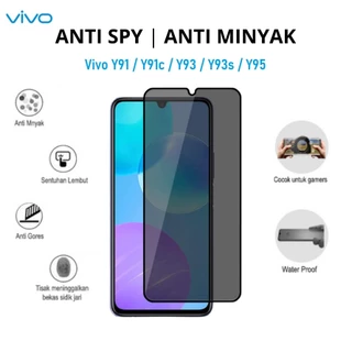 Cường lực chống nhìn trộm Vivo Y91 Y91c Y93 Y93s Y95 (Full màn Full keo)