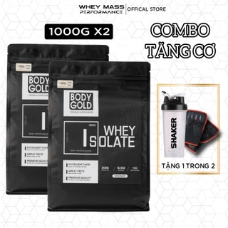 Combo 2 túi Sữa Tăng Cơ Giảm Mỡ - Whey Protein Isolate Body Gold túi 1KG + Quà tặng