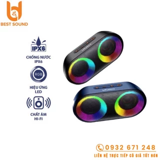 Loa Bluetooth 10W Pin 1500mAh Chống Nước IPX6 Hiệu Ứng Đèn Đèn Led RGB VIVAN VS16 [ Hàng chính hãng ]