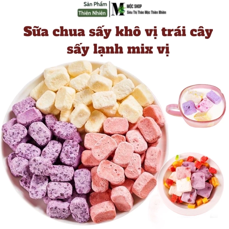 Sữa chua sấy khô vị trái cây, sữa chua sấy lạnh mix vị, sữa chua sấy làm bánh, ăn kiêng 100gr