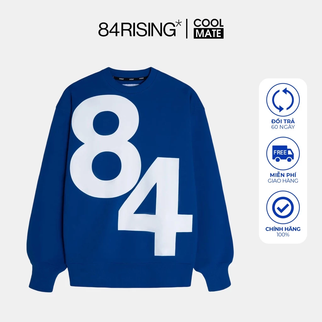 Áo Nỉ chân cua oversize BiG 84 BLUE - 84RISING