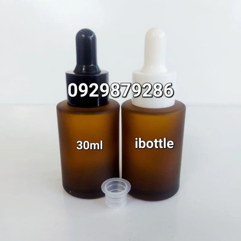 Chai lọ sang chiết mỹ phẩm - Chai thủy tinh vai ngang nâu mờ 30ml