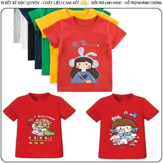 ÁO THUN UNISEX BABY SCHOOL GIRL CUTE PHÔNG Đỏ TAY NGẮN NAM NỮ GIA ĐÌNH CẶP ĐÔI SIZE TRẺ EM BÉ TRAI GÁI AOMIVN