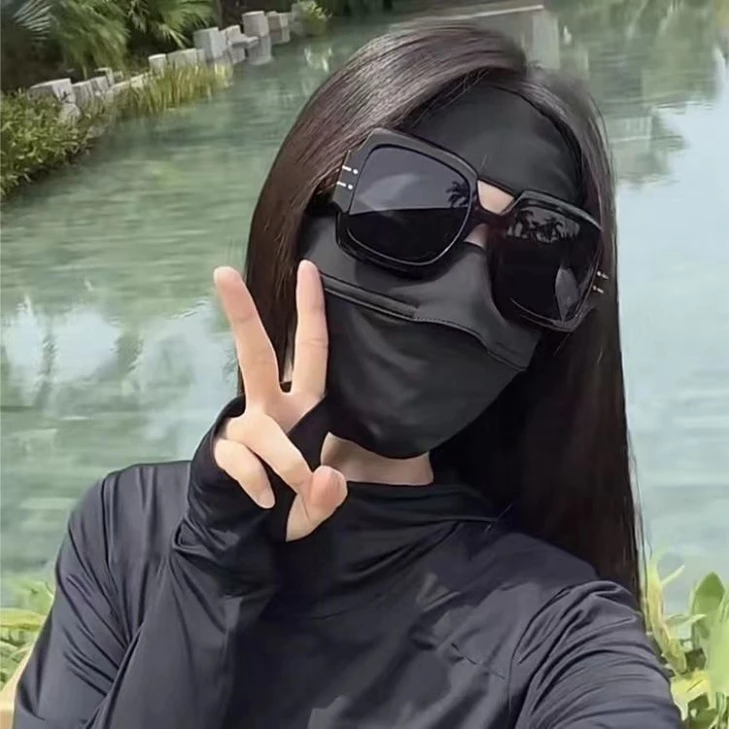 Khẩu trang chống nắng che trán🍀FREESHIP🍀Khẩu trang ninja hai lớp che kín mặt chống nắng UPF 50+ Chất liệu lụa