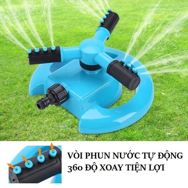 Vòi Tưới Cây Xoay 360 Độ Tự Động Có Đế, Vòi Tưới Làm Mát Mái Tôn Thủy Lực Tiện Ích