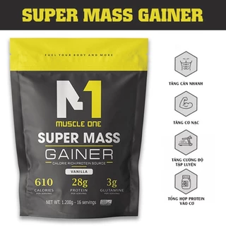 Sữa tăng cân tăng cơ MUSCLE ONE, super mass hỗ trợ tăng cân tăng cơ nạc túi 1.2kg - Quà tặng