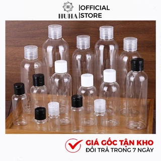 Vỏ Chai Lọ Nhựa Pet Trong 20ml,30ml,50ml,100ml Nắp Bật Chiết Mỹ Phẩm Du Lịch HUHA