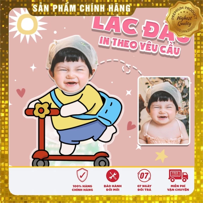 Standee phủ nhận ghép mặt in ảnh bé theo đòi hỏi cute chạy bằng pin