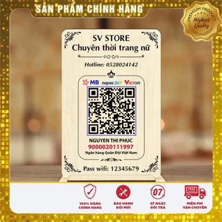 Bảng quét mã qr cod  làm bằng gỗ để bàn, thiết kế theo yêu cầu DT7