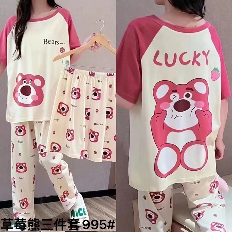 Bộ mặc nhà, đồ ngủ set 2 quần Bigsize, chất thun cotton 4 chiều dày dặn mịn mát, đồ ngủ 1 áo 2 quần tiện lợi